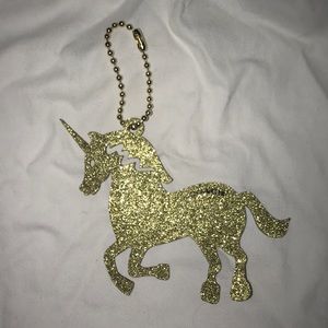 Unicorn sparkle leather keychain